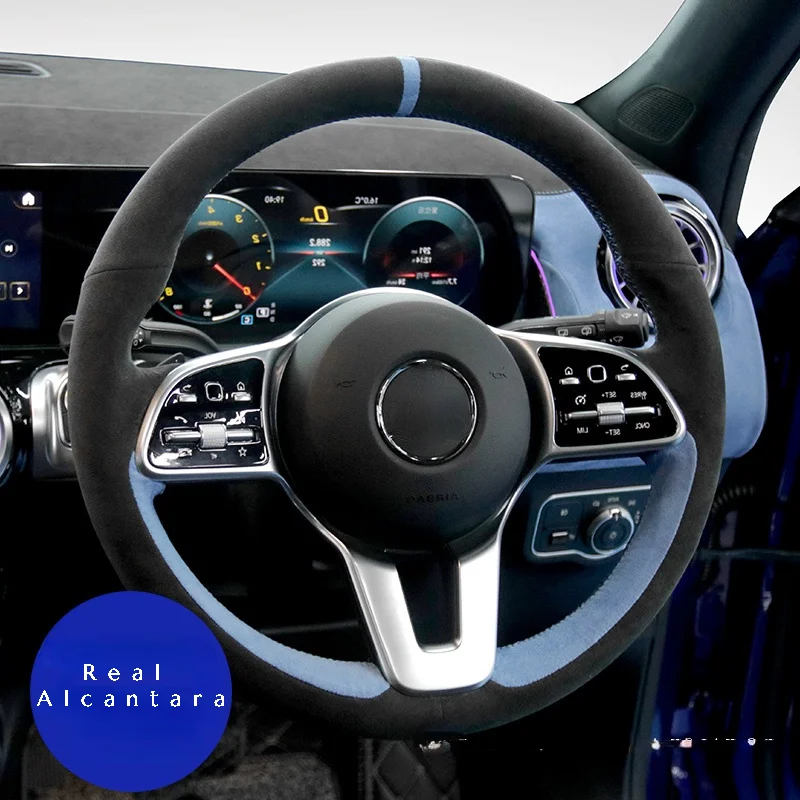 

Оплетка рулевого колеса из алькантары для Mercedes Benz A-Class B-Class C-Class E-Class CLS-Class GLE 2018 2019