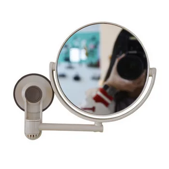 

360 Degree Free Punch Makeup Mirror Waterproof Smooth Adjustable Lightweight Wall Hanging Home Suction Cup Double Sided Mirror