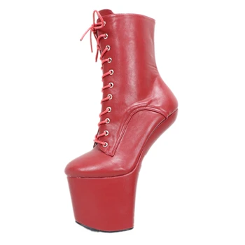 

Sorbern Black Matt Hoof Heelless Ankle Boots Women Shoes Size 44 Exotic Dancer Shoes Ladies Clubbing Shoes Sexy Shopper Shoe