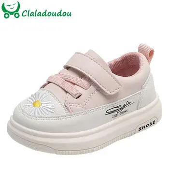 

12-15.5cm Autumn New Toddler Girls Boys Flower Sneakers Pu Leather Proof-water Baby First Walkers For 0-1-2-3Years Kids Shoes