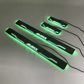 

Acrylic door sill plate strip with led decorative welcome light moving door scuff for toyota auris