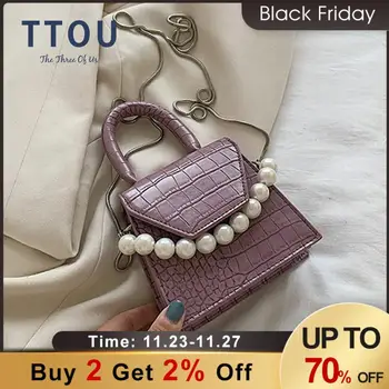 

Stone Pattern Leather Crossbody Bags For Women Handbags and Purses Chain Design Mini Shoulder Messenger Bags Female Small Totes
