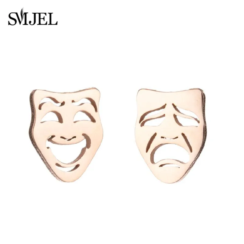 Punk Stainless Steel Earrings for Women Fashion Jewelry 2021 Lighter Compass Expression Lung Rocket Earring Weird Christmas Gift