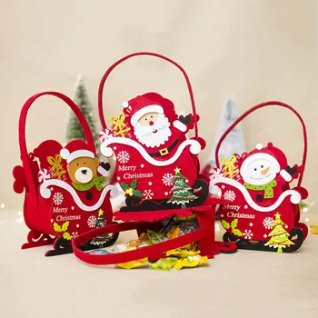 

Merry Christmas Storage Baskets Candy Holder Christmas Gift Felt Navidad Storage Basket Organizer Ornaments Food Holder Santa