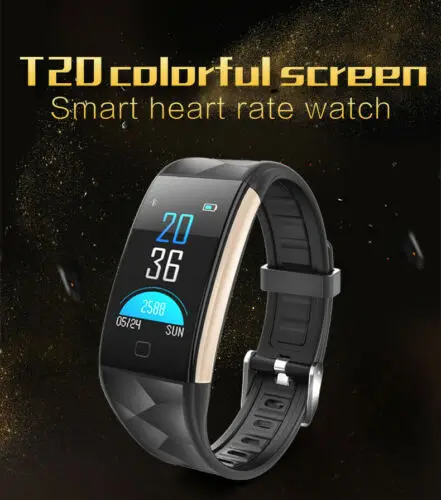

T20 Smart Sport Bracelet Fitness Tracker HD Color Screen Heart Rate Blood Pre