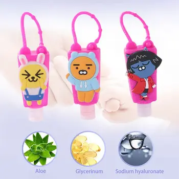 

Cute Cute Cartoon Silicone Animal Embossed Design Mini Hand Sanitizer Disposable No Clean Alcoho-Free Detachable Cover Travel