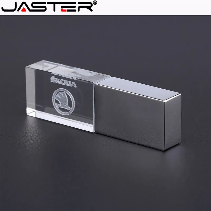 JASTER skoda kristal+ metalen USB флеш-накопитель 4 ГБ 8 ГБ 16 ГБ 32 ГБ 64 ГБ 128 Гб карта памяти u schijf