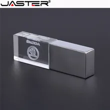 JASTER skoda kristal+ metalen USB флеш-накопитель 4 ГБ 8 ГБ 16 ГБ 32 ГБ 64 ГБ 128 Гб карта памяти u schijf