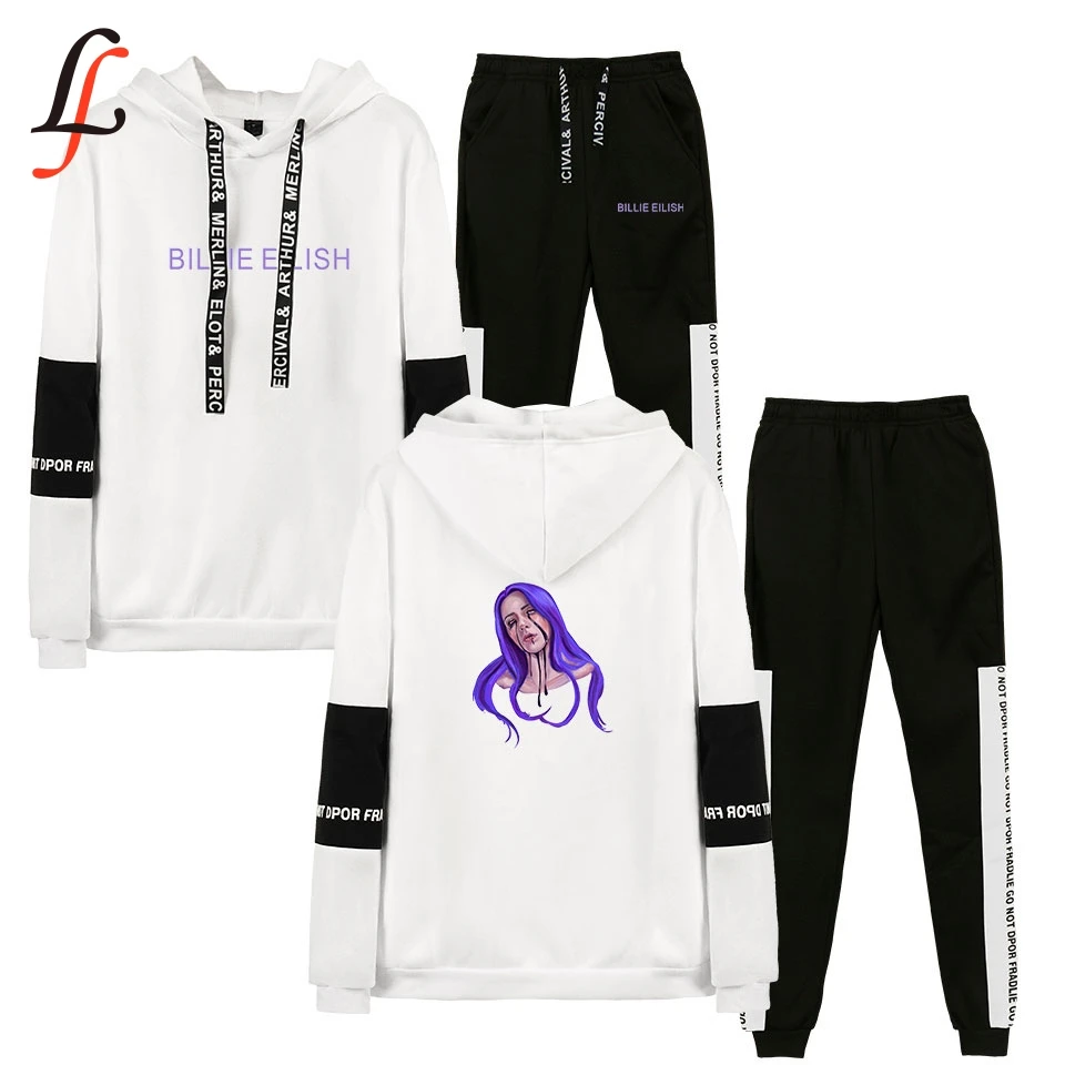 Женский Повседневный Спортивный костюм с капюшоном Billie Eilish повседневный