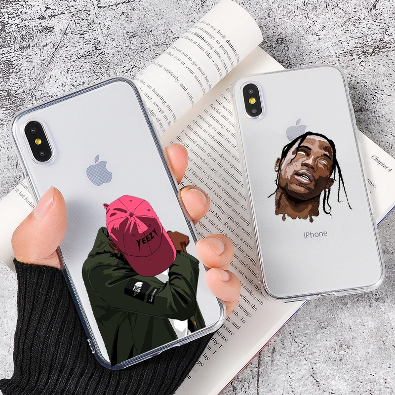 Принтом Трэвиса Скотта чехол для телефона iPhone 12 Mini Pro MAX прозрачный силиконовый 11