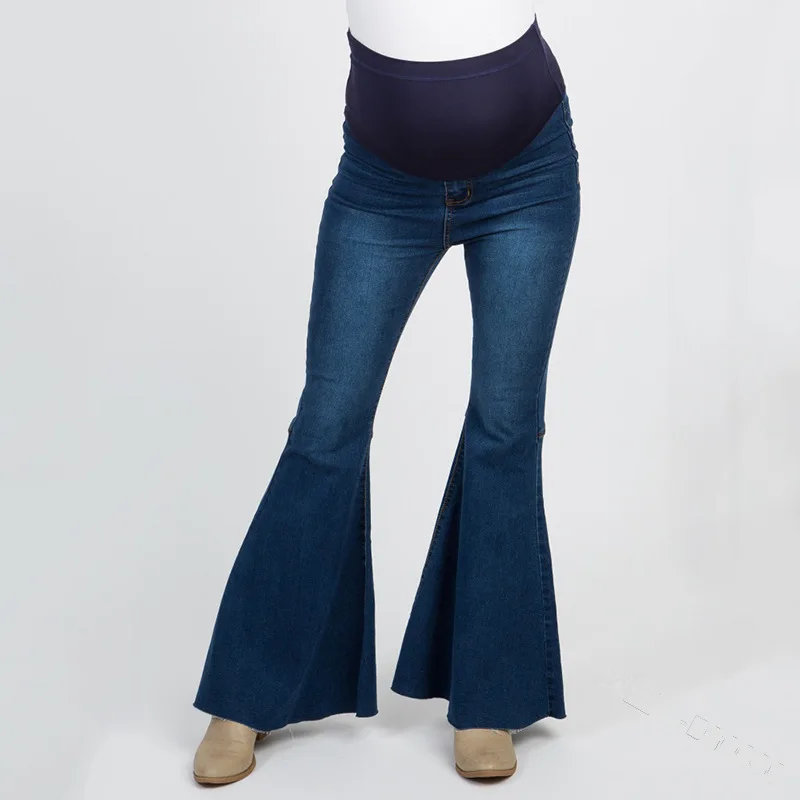 Широкие брюки для беременных, джинсовые штаны, джинсы для беременных женщин с высокой талией, джинсовые брюки