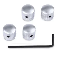 

4Pcs Black Barrel Knob For Bass Telecaster Guitars Domed Knurled Volume Tone Knob With Wrench Tool instrument Guitar Accessories