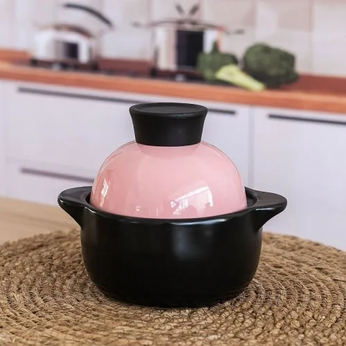 Pink 600ml Кастрюля суповая кастрюля, Бытовая газовая керамическая кастрюля, маленькая кастрюля суповая кастрюля, рисовая лапша суп, мультиварка, газовая плита суповая кастрюля - Цвет: Pink 600ml