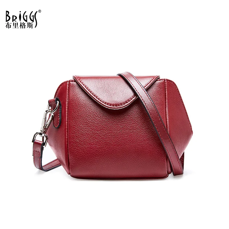 

BRIGGS women messenger bags genuine leather female crossbody bags small lady shoulder bag female brand handbag drop shipping
