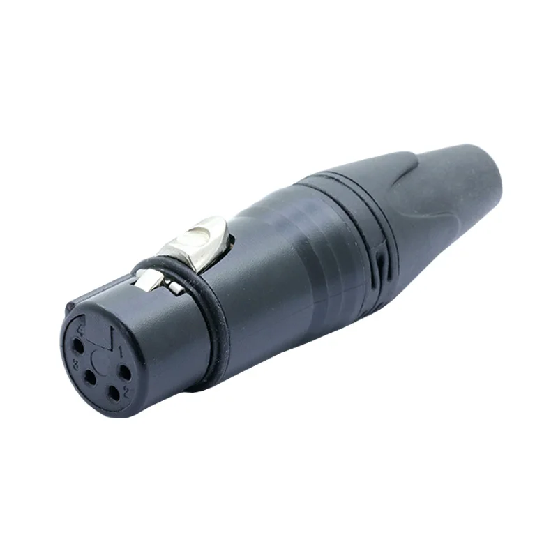 10 шт./лот 4 Pin XLR Сделано в Китае с разъемом «папа» микрофонный кабель провод разъема Никель покрытием 4-полюсный автоматический XLR разъем для микрофона разъем черного цвета;