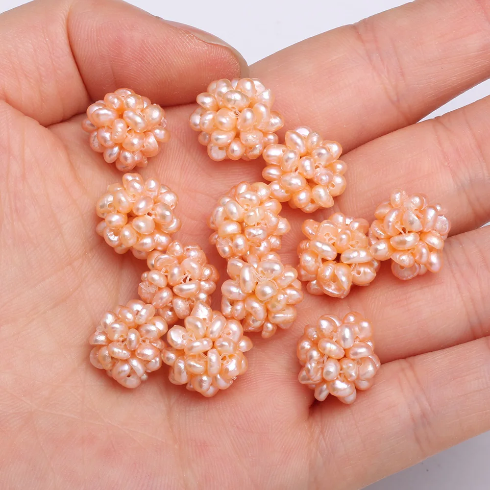 Natural Freshwater Pearl Colored Flower Ball Pendants Hand Woven for  Jewelry Making DIY Necklace Earrings Accessories 12-13mm - AliExpress