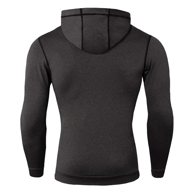 Термальный футболка длинные рукава Мужская одежда для мужчин на меху с капюшоном