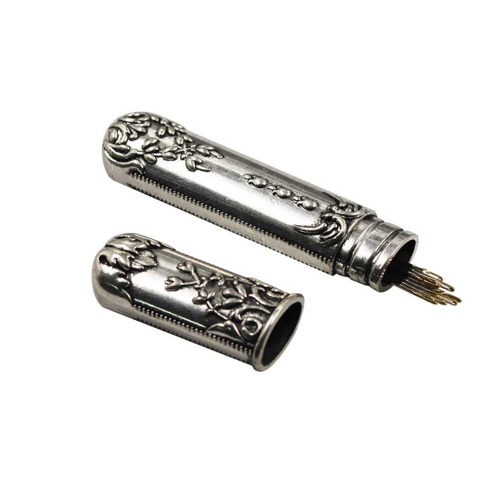 24pcs Self Threading Needle Pins Hand Sewing Needles&Vintage Needle Case For Needlework Repair Stitch DIY Sewing Tools
