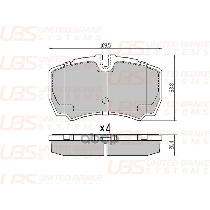 Колодки Тормозные Дисковые | Зад | Смазка 5гр Ford Transit 06-/14- UBS арт. B1101012