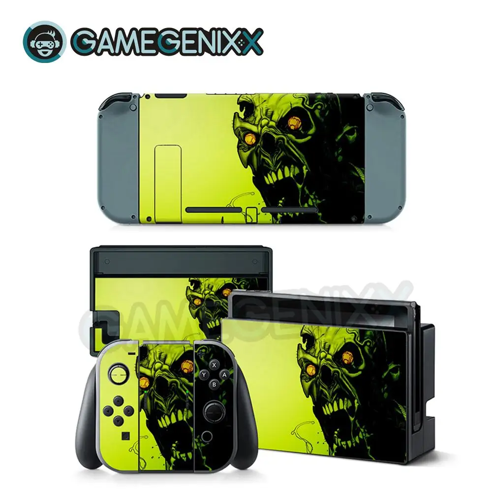 Наклейка для кожи GAMEGENIXX Виниловая наклейка для консоли nintendo Switch Joy-Con Dock-Зеленый Зомби