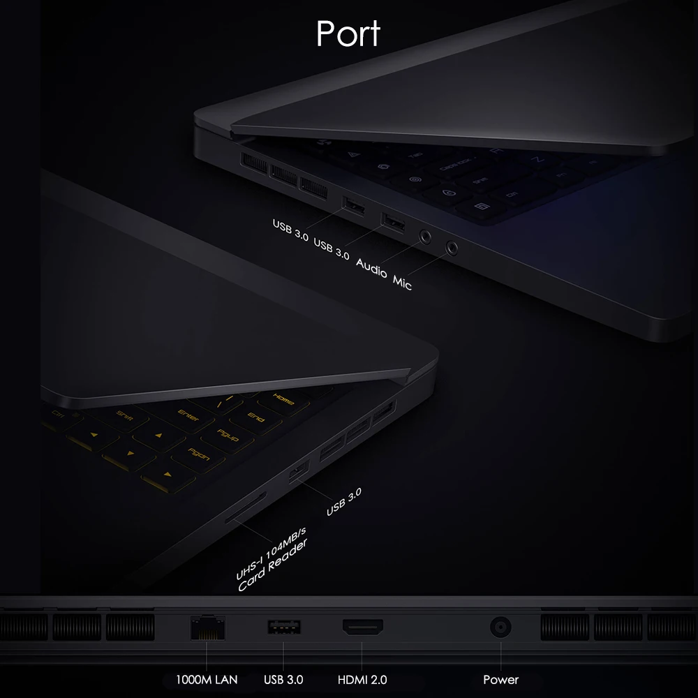 2019 Xiaomi Gaming Laptop 15.6 inch Windows 10 OS Intel Core i7-9750H Hexa Core CPU 16GB 512GB ROM 1.0MP HD Camera Notebook