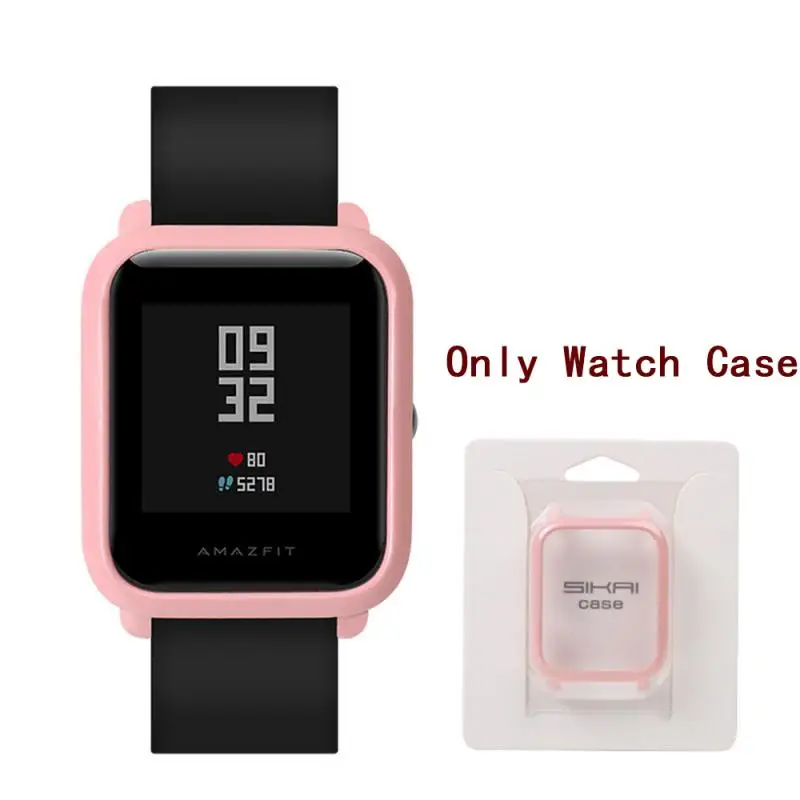 Для Amazfit Bip Чехлы умные часы протектор для Xiaomi Mi Huami Чехлы PC оболочка легкие красочные битовые часы - Цвет: C