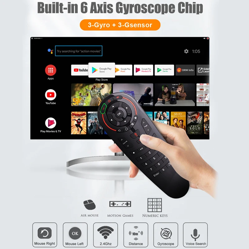 G30 g30s fly Air Mouse Голос airmouse 6 осевой гироскоп 2 4 ГГц смарт пульт дистанционного