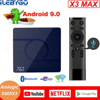 

X3 MAX Smart TV Box Android 9.0 Amlogic S905X3 4GB 64GB 8K 1080P HD Media Player Dual WIFI Netflix Google Player PK X96 Max plus