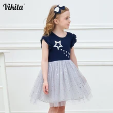 VIKITA/платье принцессы для девочек; Детские платья с единорогом для девочек; Детские платья с блестками; платье-пачка для малышей; летнее платье для девочек; vestidos