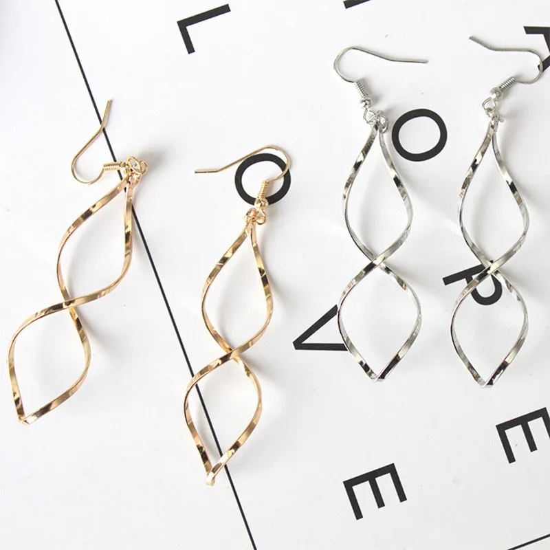 

Fashion popular spiral curved earring design feeling wave curve stud earrings jewelry accessories