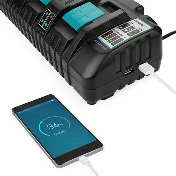 

DC18RC Li-ion Battery Charger for Makita 18V 14.4V BL1830 Bl1430 DC18RD DC18SF Power tool 3A Charging Current with USB port new