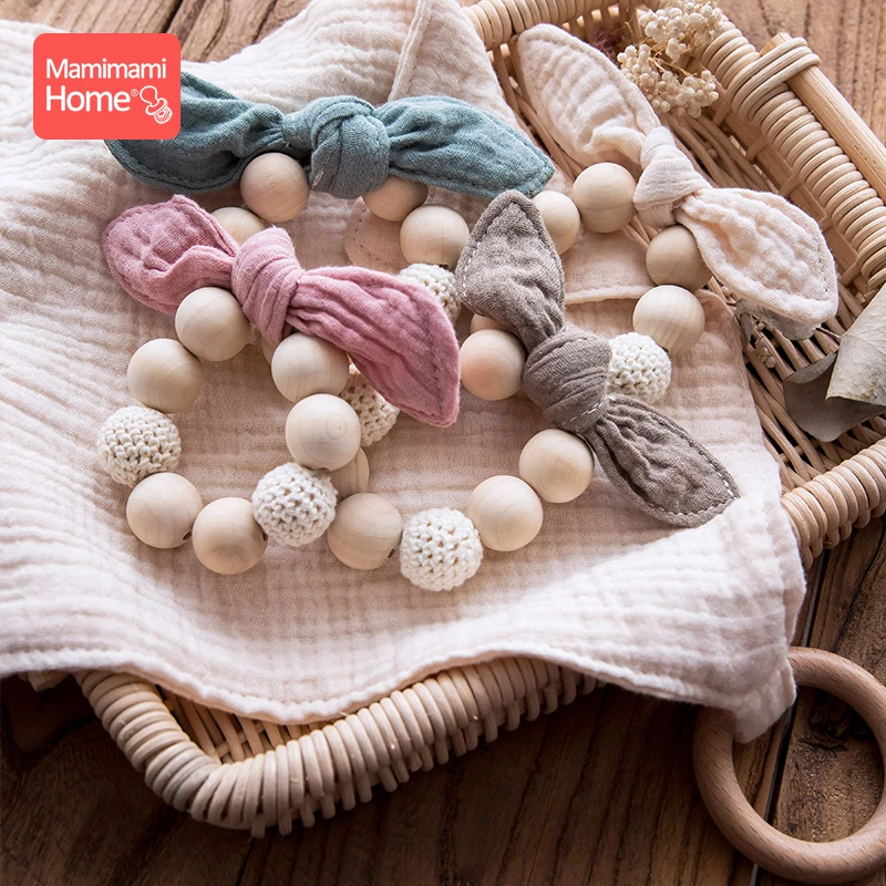 Mamihome детские нагрудники, тканевые банданы с деревянным кольцом, прорезыватель из бука, хлопковый слюнявчик, впитывающая ткань для новорожденных, детские товары, игрушки