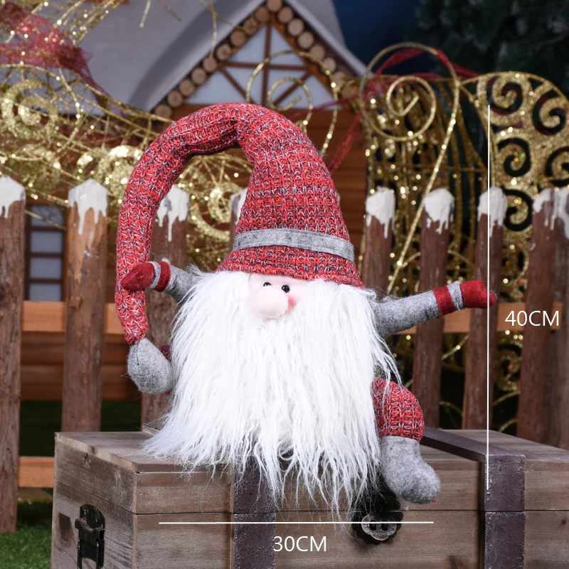 Рождественские куклы большого размера, Санта-Клаус, снеговик, лося, игрушки, рождественские фигурки, рождественский подарок для детей, Красная рождественская елка, украшение сцены - Цвет: red hat 245