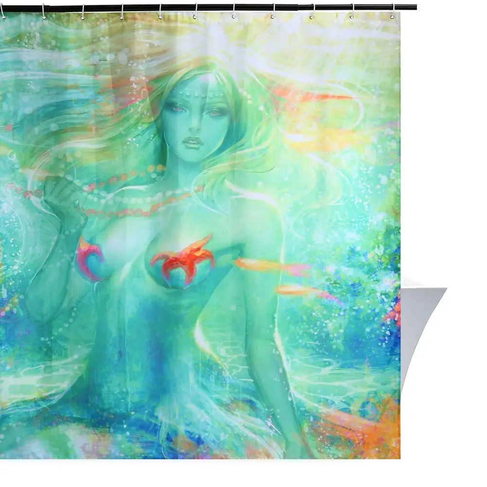 Уникальные красочные Psychedelic русалка девушка Шторки для душа с принтом с 12 крючками