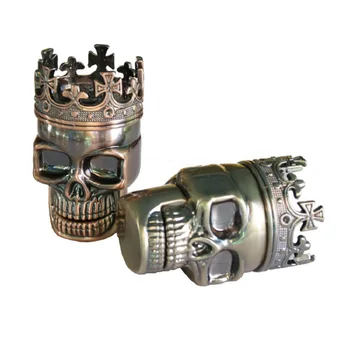 

1pc King Skull Manual mill smoke detectors Metal Tobacco Spice Grinder Crusher Pollen Catcher Maquina de humo