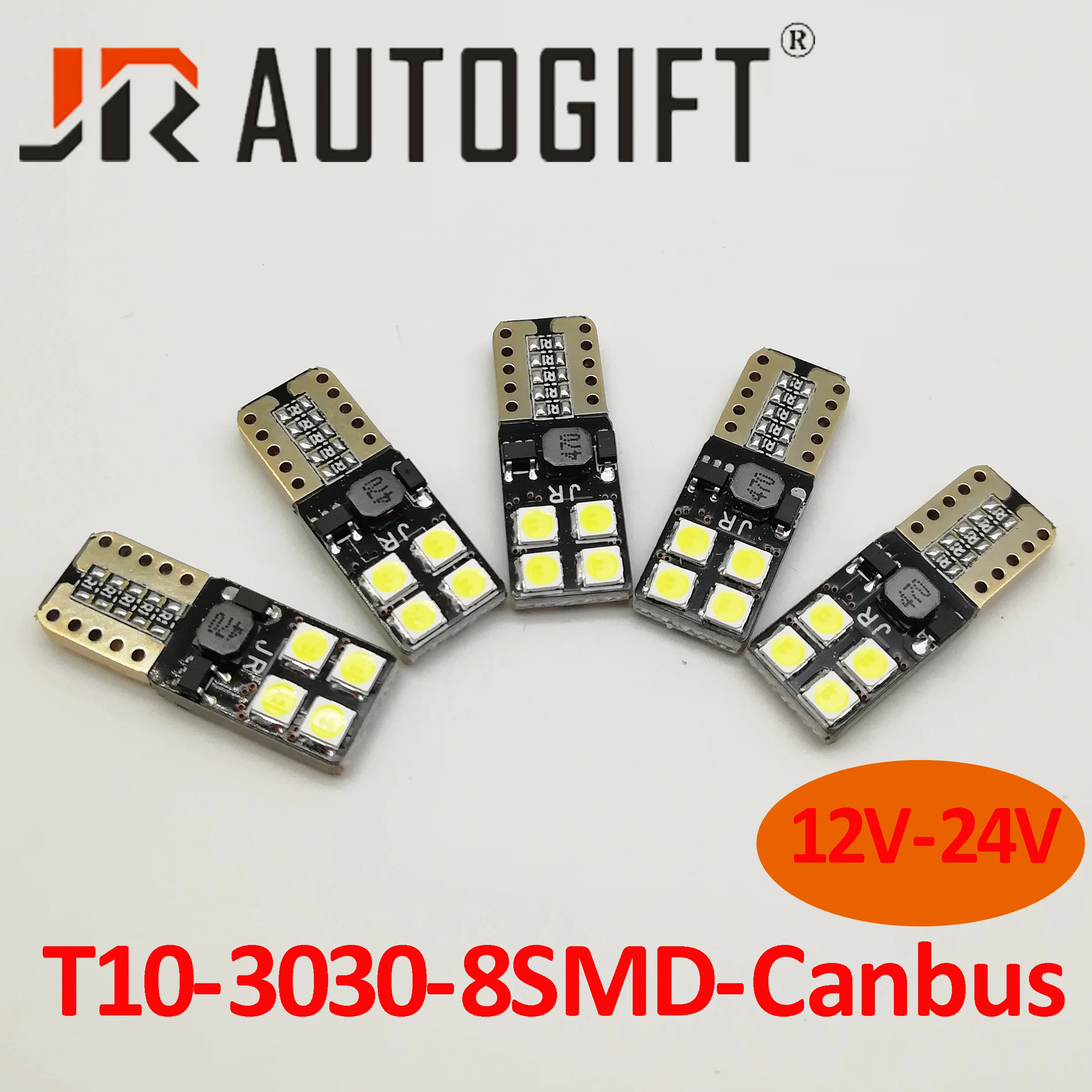 Автомобильный Стайлинг 20 шт./лот 6000k T10 8SMD LED 3030 широкий свет номерного знака белый