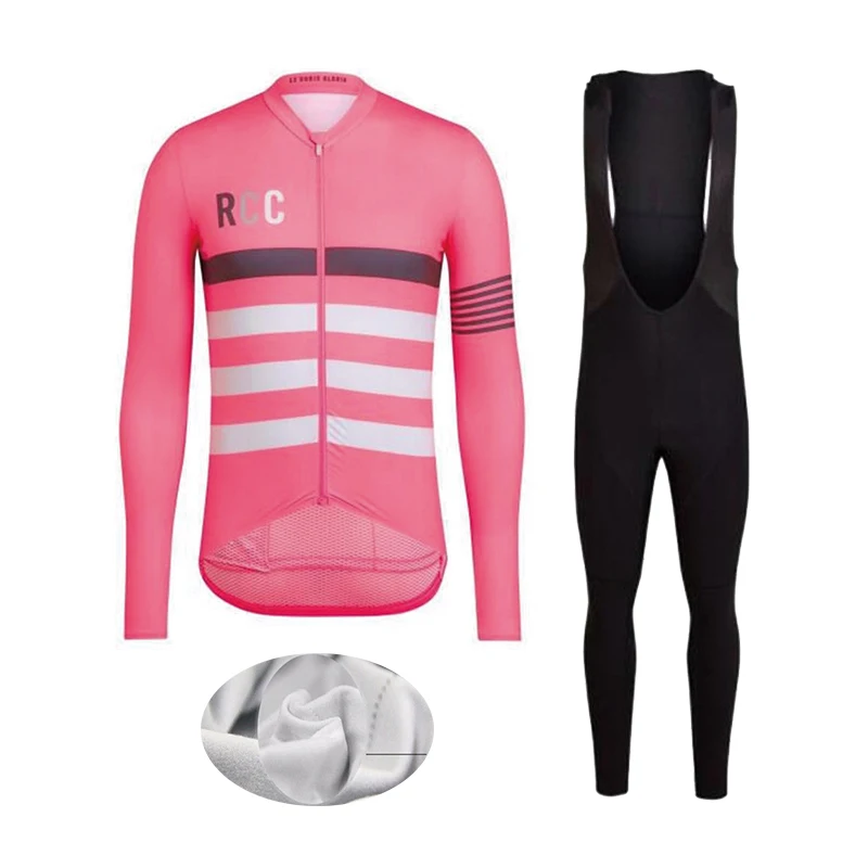 RCC Pro зимний комплект из термофлиса для велоспорта, велосипедная одежда Maillot Ropa Ciclismo Invierno, одежда для горного велосипеда - Цвет: Bib Long suit