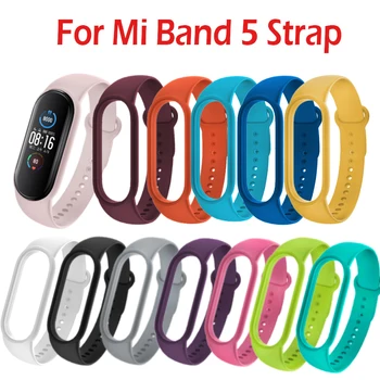 

For Mi Band 5 Straps Silicone Colorful Strap For Xiaomi Mi Band 5 Bracelet Replacement Straps For Xiaomi Miband 5 NFC Bands