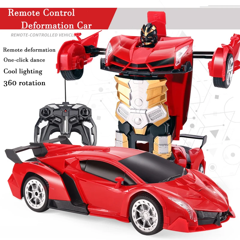 2IN1 Electric RC Car Transformation Robots One-key Deformation Car Outdoor Remote Control Sports Car Model  Children Boys Toys 5