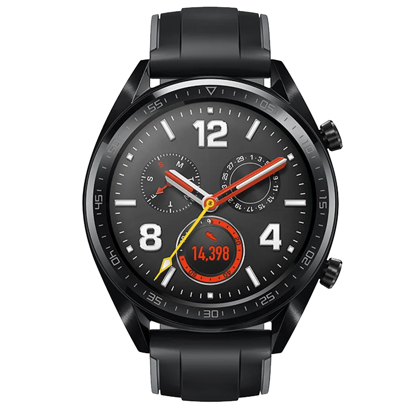 Global 46mm Black Huawei Watch GT Смарт часы Поддержка gps NFC 14 дней Срок службы батареи 5 атм водонепроницаемый телефонный Звонок трекер сердечного ритма для Android iOS промо-код newyear1200 / newyear600 - Цвет: Global 46mm Black