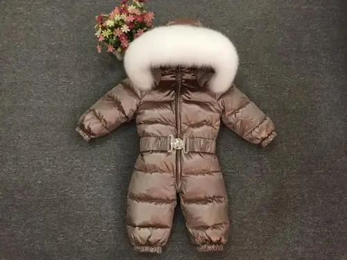 Russian Winter-30 Degree Baby Rompers Winter Thick Boys Costume Girls Warm Snowsuit Kid Jumpsuit Kids Outerwear Baby Clothes - Цвет: 11