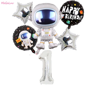 

Outer Space Party Astronaut Balloons Rocket Foil Balloon Galaxy Theme Party Boy Kids Birthday Party Decoration Helium Globos