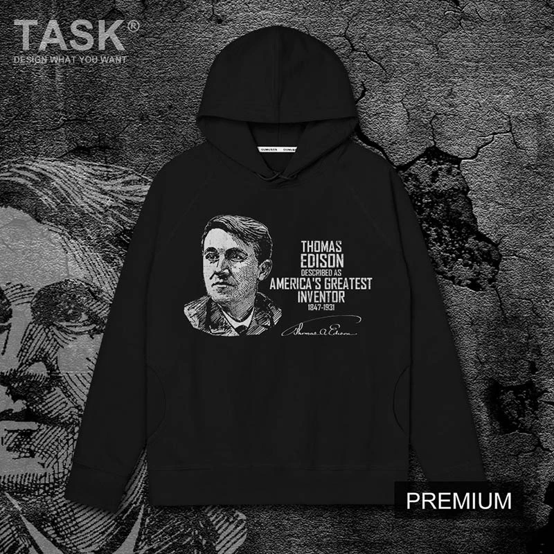 Sudadera con para hombre, ropa deportiva con estampado de famoso Thomas Alva Edison, de película, eléctrica ligera, inventor|Sudaderas con capucha y sudaderas| - AliExpress