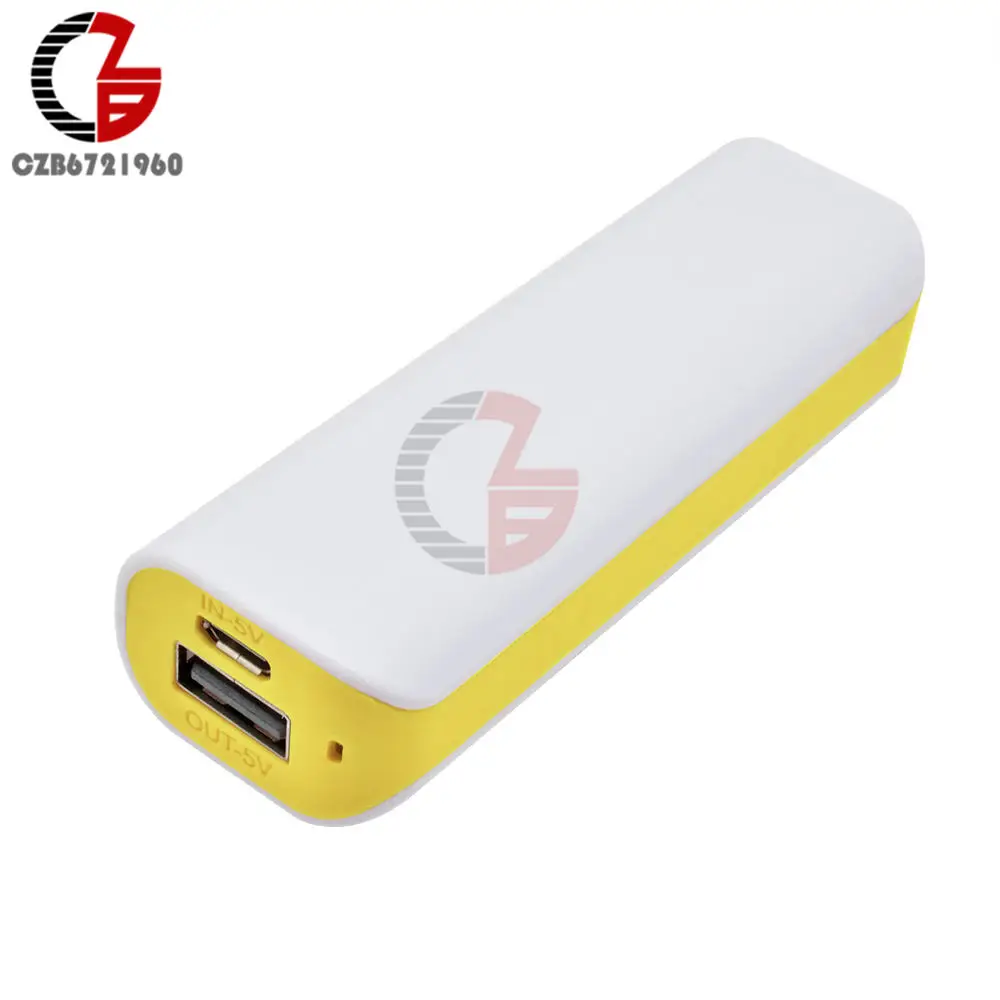 Yellow 18650 USB Мощность банк Батарея Зарядное устройство чехол сделай сам, коробка для iPhone samsung Xiaomi Smart Phone MP3 Электронный LED мобильная зарядка 5В 1A - Цвет: Yellow