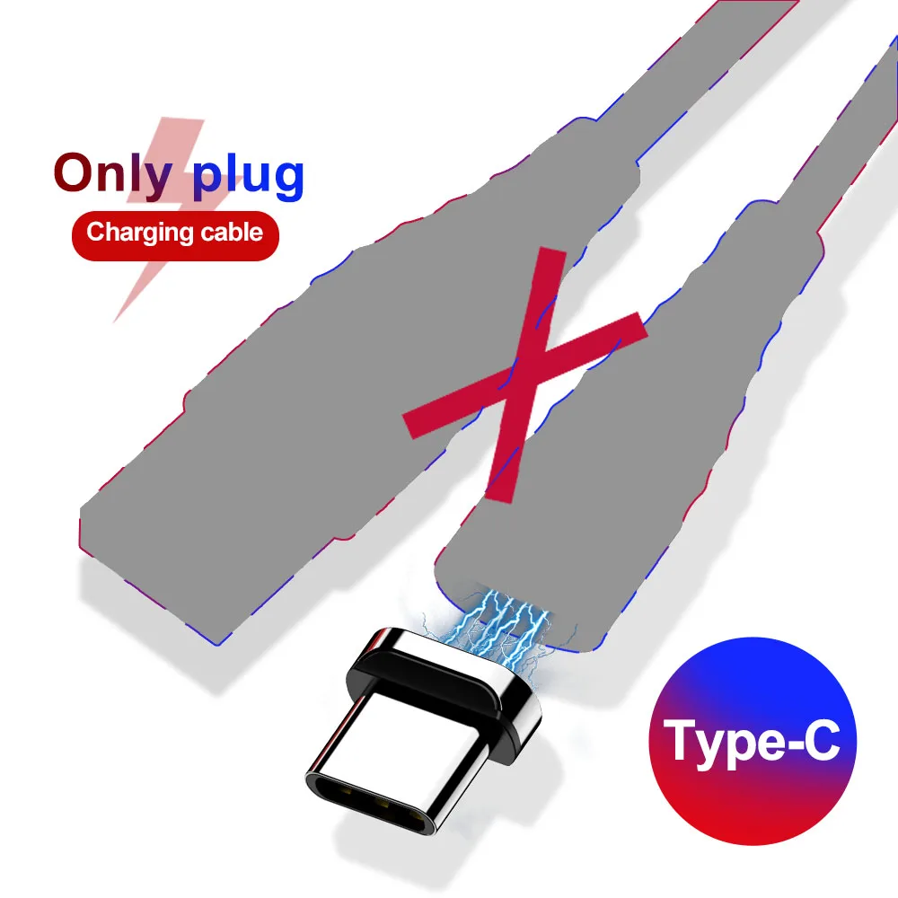 Магнитный кабель Marjay Micro usb type C для быстрой зарядки телефона Micro usb type-C магнитное зарядное устройство USB C для iphone huawei xiaomi кабель - Цвет: type c plug no cable