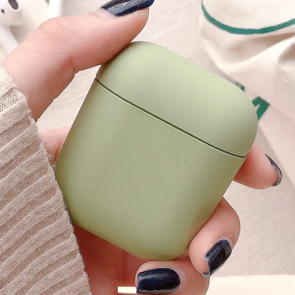 09 Новые милые беспроводные bluetooth наушники чехол для Apple Air Pods противоударный песчаник простой защитный ПК чехол для Apple Airpods 2 - Цвет: 09