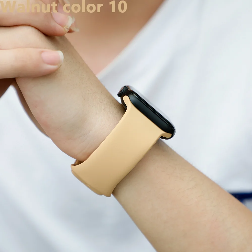 Силиконовый ремешок для наручных часов Apple Watch, версии Apple watch 4 полосным 44 мм 40 мм 5 3 наручных часов iwatch, ремешок 42 мм, 38 мм, версия браслет ремешок для часов аксессуар - Цвет ремешка: Walnut color 10