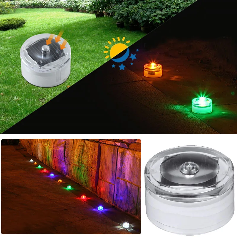 Солнечный 6LED открытый подъездный Путь Шаг похоронен светильник s светильник лампы синий