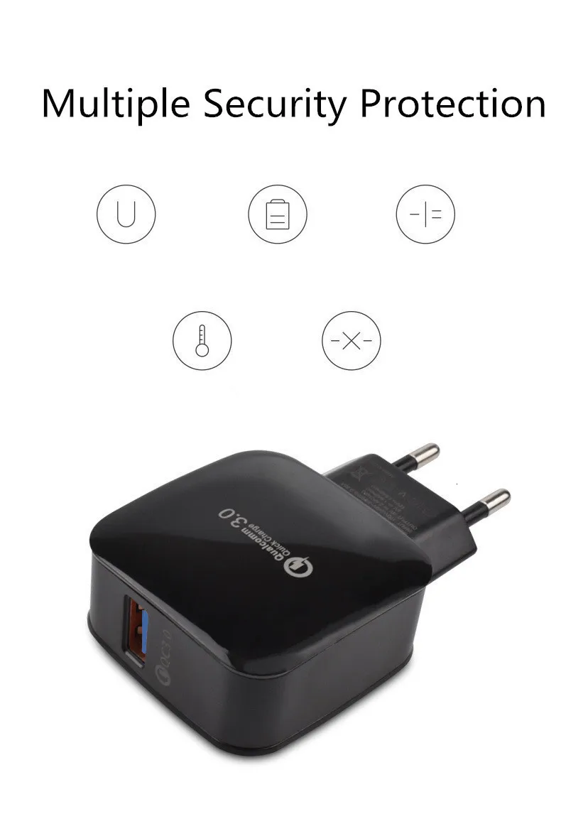 9 в Быстрая зарядка 3,0 USB зарядное устройство QC3.0 настенное зарядное устройство для мобильного телефона для iPhone X Xiaomi Mi 9 планшета iPad EU US QC Быстрая зарядка