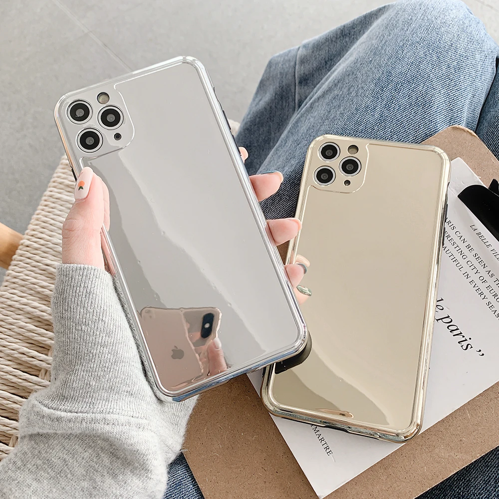 Золотое покрытие зеркальный фотоаппарат защитный чехол для телефона IPhone 11 12 Pro Max